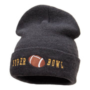 Super Bowl Football Embroidered 12 Inch Long Beanie