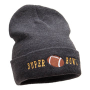 Super Bowl Football Embroidered 12 Inch Long Beanie