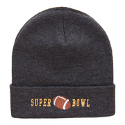 Super Bowl Football Embroidered 12 Inch Long Beanie