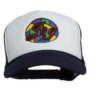 Joy Embroidered Two Tone Foam Mesh Back Cap