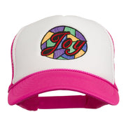 Joy Embroidered Two Tone Foam Mesh Back Cap