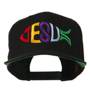 Jesus Fish Embroidered Flat Bill Cap