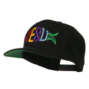 Jesus Fish Embroidered Flat Bill Cap