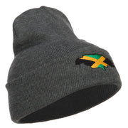 Jamaica Flag Map Embroidered Long Beanie