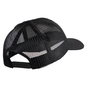 United States Marines Semper Fi Embroidered 6 Panel Structured Cotton Twill Mesh Cap Made in USA - Black OSFM