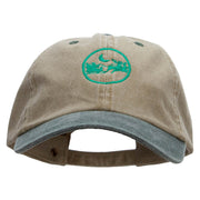 Santa In The Sky Embroidered Pigment Dyed Wash Cap - Khaki-Green OSFM