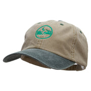 Santa In The Sky Embroidered Pigment Dyed Wash Cap - Khaki-Green OSFM