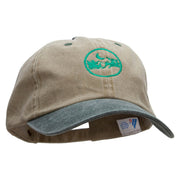 Santa In The Sky Embroidered Pigment Dyed Wash Cap - Khaki-Green OSFM