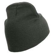 Licensed 82nd Airborne Veteran Embroidered 8 Inch Knitted Short Beanie - DK-Grey OSFM