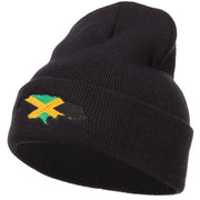 Jamaica Flag Map Embroidered Long Beanie