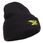 Jamaica Flag Map Embroidered Long Beanie