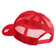 United States Marines Semper Fi Embroidered 6 Panel Structured Cotton Twill Mesh Cap Made in USA - Red OSFM