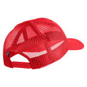 United States Marines Semper Fi Embroidered 6 Panel Structured Cotton Twill Mesh Cap Made in USA - Red OSFM