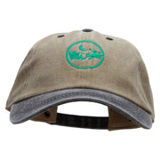 Santa In The Sky Embroidered Pigment Dyed Wash Cap - Khaki-Black OSFM