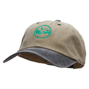 Santa In The Sky Embroidered Pigment Dyed Wash Cap - Khaki-Black OSFM