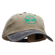 Santa In The Sky Embroidered Pigment Dyed Wash Cap - Khaki-Black OSFM