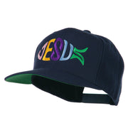 Jesus Fish Embroidered Flat Bill Cap