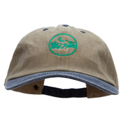 Santa In The Sky Embroidered Pigment Dyed Wash Cap - Khaki-Navy OSFM