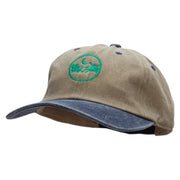 Santa In The Sky Embroidered Pigment Dyed Wash Cap - Khaki-Navy OSFM