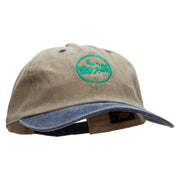 Santa In The Sky Embroidered Pigment Dyed Wash Cap - Khaki-Navy OSFM