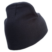 Licensed 82nd Airborne Veteran Embroidered 8 Inch Knitted Short Beanie - Navy OSFM