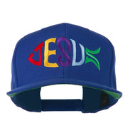 Jesus Fish Embroidered Flat Bill Cap