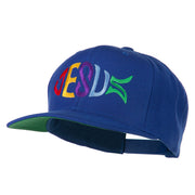 Jesus Fish Embroidered Flat Bill Cap