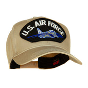 US Air Force Jet Fan Shape Patched Cotton Twill Cap