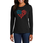 American Love Women's Port & Company Long Sleeve Cotton T-Shirt