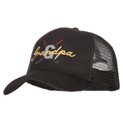 Golf Grandpa Embroidered Solid Cotton Mesh Pro Cap