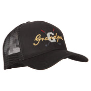 Golf Grandpa Embroidered Solid Cotton Mesh Pro Cap