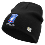 Licensed 173rd Airborne Brigade Combat Team Veteran Embroidered 8 Inch Knitted Short Beanie - Black OSFM