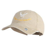 USAF Veteran Embroidered Cotton Twill Brass Buckle Cap - Khaki OSFM