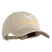 USAF Veteran Embroidered Cotton Twill Brass Buckle Cap - Khaki OSFM