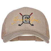 Golf Grandpa Embroidered Solid Cotton Mesh Pro Cap