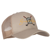 Golf Grandpa Embroidered Solid Cotton Mesh Pro Cap