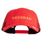 United States Marines Semper Fi Veteran Embroidered 6 Panel Structured Cotton Twill Mesh Cap Made in USA - Red OSFM
