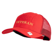 United States Marines Semper Fi Veteran Embroidered 6 Panel Structured Cotton Twill Mesh Cap Made in USA - Red OSFM