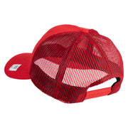 United States Marines Semper Fi Veteran Embroidered 6 Panel Structured Cotton Twill Mesh Cap Made in USA - Red OSFM