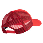 United States Marines Semper Fi Veteran Embroidered 6 Panel Structured Cotton Twill Mesh Cap Made in USA - Red OSFM