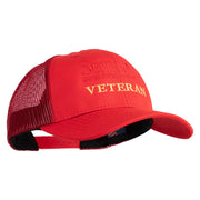 United States Marines Semper Fi Veteran Embroidered 6 Panel Structured Cotton Twill Mesh Cap Made in USA - Red OSFM