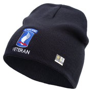 Licensed 173rd Airborne Brigade Combat Team Veteran Embroidered 8 Inch Knitted Short Beanie - Navy OSFM