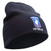 Licensed 173rd Airborne Brigade Combat Team Veteran Embroidered 8 Inch Knitted Short Beanie - Navy OSFM