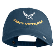 USAF Veteran Embroidered Cotton Twill Brass Buckle Cap - Navy OSFM