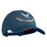 USAF Veteran Embroidered Cotton Twill Brass Buckle Cap - Navy OSFM