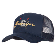 Golf Grandpa Embroidered Solid Cotton Mesh Pro Cap