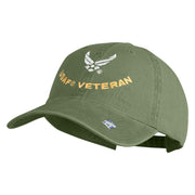 USAF Veteran Embroidered Cotton Twill Brass Buckle Cap - Olive OSFM