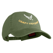 USAF Veteran Embroidered Cotton Twill Brass Buckle Cap - Olive OSFM