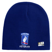 Licensed 173rd Airborne Brigade Combat Team Veteran Embroidered 8 Inch Knitted Short Beanie - Royal OSFM