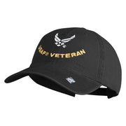 USAF Veteran Embroidered Cotton Twill Brass Buckle Cap - Black OSFM